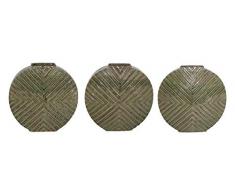 AFD Home Set aus 3 grünen runden Vasen in Braun, Grün