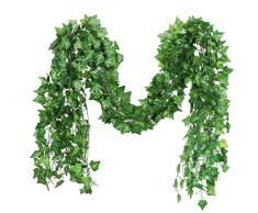 RAUVOLFIA Künstliche Efeu-Girlanden mit Efeu, 24er Pack (86 Zoll) je Kunstpflanze, für Hochzeit, Party, Garten, Wanddekoration