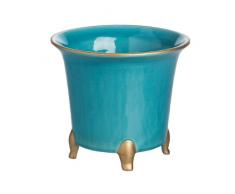 Abigails Übertopf, rund Small Turquoise with Gold