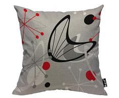 Mugod Kissenbezug mit Hexagon-Muster, geometrisches Spalier Polygon, Rot/Orange/Dunkelbraun, dekorative Baumwolle, quadratisch, Standard-Kissenbezüge 18x18 Inch A74