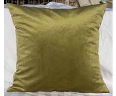 tangdepot Massiv Samt Überwurf Kissen Bezug/Euro Sham/Kissen Sham, Super Luxus Weich Kissen, Viele Farbe & Größe Optionen, Samt, Olivgrün, 56 x 56 cm