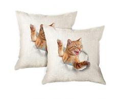 WIRESTER CB-SQPILL17CS-SBPDSQPET0001-2-A4790 Sofakissen, dekorativer Kissenbezug für Home Office, 45,7 x 45,7 cm, 2-teiliges Set, Orange