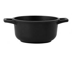 H+H EX Chef Stielkasserolle antihaftbeschichtet mit 2 Griffen, Aluminium, schwarz