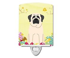 Carolines Treasures Ostereier Mastiff weißes Keramik-Nachtlicht, 15,2 x 10,2 cm, Mehrfarbig