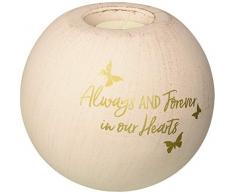 Pavilion Gift Company Teelichthalter Always and Forever in Our Hearts, rund, 12,7 cm, goldfarben