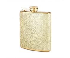Blush Sparkletini Rostfreier Stahl Gold Flachmann, Kunststoff, Mehrfarbig, 8 x 8 x 12 cm