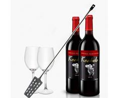 huhushop Edelstahl Wein Rühren Stick Mixer Brew Tools Erweiterte Version lang Griff Mischen Löffel Quadratisch