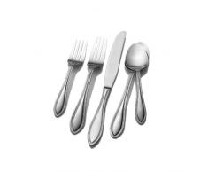 Pfaltzgraff 5079437 American Bead Besteck-Set Edelstahl 53-teilig mit Servierbesteck und Steakmesser, Service für 8 Personen