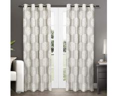 Exclusive Home Vorhänge, Medaillon, Leinen, Jacquard, mit Ösen Vorhang-Paneel 54x96 Taubengrau