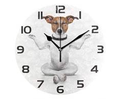 Mr.XZY Niedliche Einhorn-Wanduhr für Badezimmer, Cartoon-Muster, 22,9 cm, runde Wanduhr, Acryl, geräuschlos, kein Ticken, für Wohnzimmer, Küche, Schlafzimmer 2010686 One Size 2010696