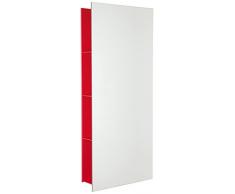 WS Bath Collections Dedrio Collection Badezimmerspiegel, mit 3 Ablagen, 40 x 80 cm, Rot