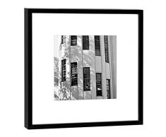 COGNOSCO Fotografie im Holzrahmen: Bauhaus Universität Fotodruck-Format 27 x 27 cm-Rahmenfarbe schwarz-Hochwertiges Wandbild, Geschenkidee oder Souvenir aus Weimar, Holz, Weiß, Rahmen