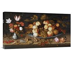 Global Galerie Budget gcs-265717–76,2–360,7 cm Balthasar Van der AST Fruit auf einem Teller Galerie Wrap Giclée-Kunstdruck auf Leinwand Art Wand
