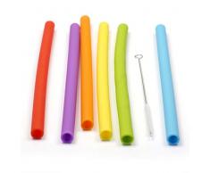 RSVP International Endurance (SIP-LG) Edelstahl Silikon, gerade Strohhalme 10 Inch mehrfarbig