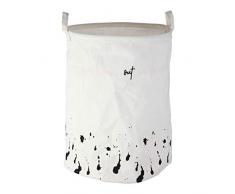 Premier Housewares Wäschekorb, TC-Material (60% Polyester, 40% Baumwolle), Weiß/Schwarz