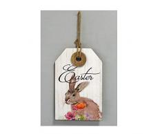 DesMa Group, LLC Osterhase, MDF-Schild, 30 x 19 x 1,3 cm, Weiß