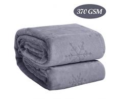 Eternal Moment Fleecedecke, superweiche Flanelldecke, Bettdecke, warme Plüschdecke für Bett, Couch, Reisen Queen grau