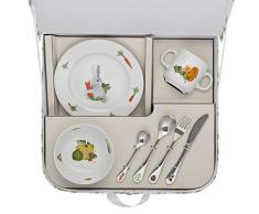 Degrenne 231763 Les Amis du Potager Koffer mit Schälchen + Dessertteller + Tasse + 4 Bestecke, mehrfarbig