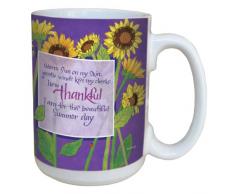 Tree Free ohne lm43482 Vibrator Thankful Sonnenblumen, 15 oz Tasse aus Keramik mit Griff, Standardgröße