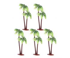 Tinksky 5 x Kunststoff Coconut Palm Tree Miniatur Blumentöpfe Bonsai Craft Micro Landschaft DIY Decor