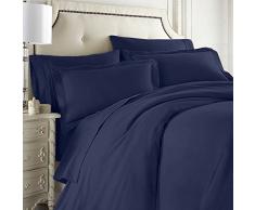 Clara Clark Bettwäsche-Set, 7-teilig, inkl. Spannbettlaken, Bettdecke, Kissenbezüge King Aqua Hellblau