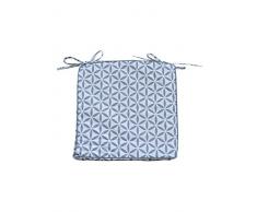 Homemaison Sitzkissen Outdoor Rosette, Polyester, Grau, 40 x 40 cm