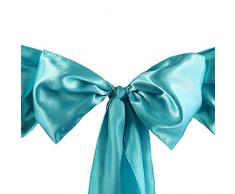 Deko-Schleifen für Stuhl, Satin, für Hochzeiten, Veranstaltungen, Bankette, Zuhause, Küche, Dekoration, 10 Stück Türkis