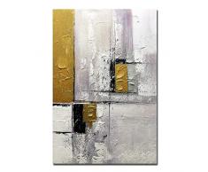 V-inspirierende Gemälde, Ölgemälde, moderne Farbverlaufsfarbe, handgemalt, abstraktes Kunstwerk, silberfarbene Blume auf Leinwand, Wandkunst, fertig zum Aufhängen für Wohnzimmer, Schlafzimmer, Heimdekoration 24*36 inch Vr068