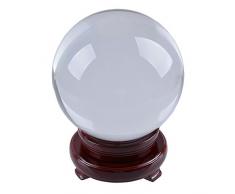 Lange Sheng 150 mm Feng Shui Kristall Ball Kugel Holz Ständer (klar)