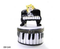 art gift Porzellan aufklappbaren Schmuckkästchen Katze Piano Tastatur