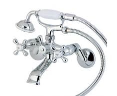 Nuvo Elements of Design es2661 X Charleston Stil Badewanne Wandhalterung Badewanne Filler mit Handbrause, 3-5/20,3 cm poliert Chrom