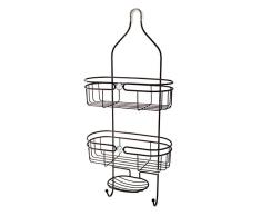 Splash Home Tailor Dusch-Caddy Badezimmer Hängekopf 2 Körbe Organizer Plus Schüssel für Lagerregale für Shampoo, Conditioner und Seife, 25,5 x 5 x 11,5 cm, Chrom 25.5 x 5 x 11.5 Oil Rubbed Bronze