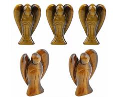 rockcloud Schutzengel aus Kristallstein, geschnitzt, 3,8 cm 1.5 5pcs Tigers Eye