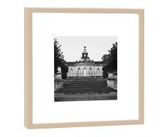 COGNOSCO RH-27-B100 Fotografie im Holzrahmen: Gemäldegalerie Fotodruck-Format 27 x 27 cm-Rahmenfarbe beige-Hochwertiges Wandbild, Geschenkidee oder Souvenir aus Potsdam, Holz, Schwarz-Weiß, Rahmen