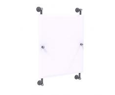 Allied Brass Carolina Crystal Collection Rectangular Frameless Rail Mounted Mirror Wandspiegel, Mattgrau