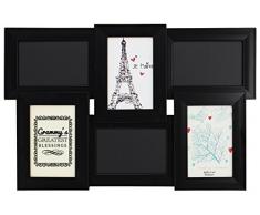 ThisWear Familie Mitglied Kreidetafel Bilderrahmen Schwarz Holz 6 Panel 4 x 6 Foto Rahmen Grammy