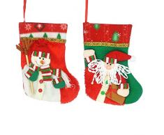 ELUTONG Weihnachtsbaum-Dekoration zum Aufhängen, Weihnachtsstrümpfe, Schneeflocke, Schneemann, Rentier für Partys Niedliche Weihnachtsstrümpfe, 2 Stück