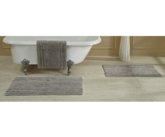 Besser Trends/Pfanne Overseas Kräuselband Bordüre 100% Baumwolle Badteppich, hellgrau, 61 x 101,6 cm