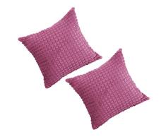 PICCOCASA Flauschiger Überwurf-Kissenbezug aus weichem Kunstfell, Plüsch, luxuriös dekorativ für Sofa, Couch Bett, Auto, Fuchsia, 2 Packs/20 x 20