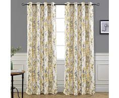 DriftAway Leah Verdunkeln/Thermo-Isolierte Tülle ungefüttert Gardinen 52x96 Gelb/Grau