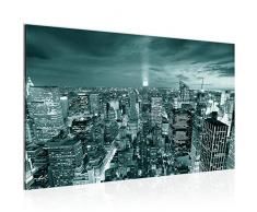 Bild New York City Wandbild Vlies - Leinwand Bilder XXL Format Wandbilder Wohnzimmer Wohnung Deko Kunstdrucke Türkis 1 Teilig - MADE IN GERMANY - Fertig zum Aufhängen 604514b