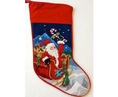 Peking Handwerk Weihnachtsstrumpf, Weihnachtsmann, roter Schlitten, Wolle