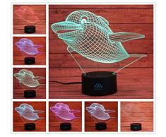 3D Nachtlicht 7 Farben Delphin VOptical Opects Lampen Swimming dolphins 7 Colors