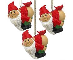 Design Toscano Weihnachtsverzierung - Gartenzwerge Figur - Loonie Moonie GNOME Set - Frech Zwerge - Mooning Zwerge Statuen