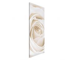 Apalis Rosenbild Magnettafel - Pretty White Rose - Blumenbild Memoboard Hoch 78cm x 37cm Größe HxB:78cm x 37cm