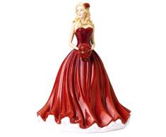 Royal Doulton Dekofigur Kamelie, feines Porzellan, 23 cm, Rot