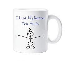 60 Second Makeover Limited 60SECMUG611 Tasse mit Aufschrift „60 Second Makeover I Love My Nanna This Much Boys“, Geschenk für Muttertag, Enkel, Geburtstag, Weihnachten, keramik, weiß