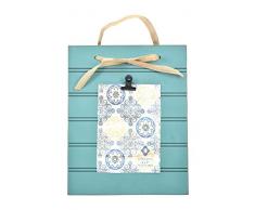 Unbekannt Concepts Türkis Holz Zum Aufhängen Klemmbrett rahmenlose Foto Halter Memo Board Metall Clip 12,7 x 17,8 cm