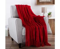 Bedford Home Chenille-Überwurfdecke für Couch, Heimdekoration, Bett, Sofa und Stuhl, Übergröße 152,4 x 177,8 cm, leicht, 12,7 cm Fransen, ultraweich und glänzend, Lagoon Teal Full Lagoon Teal