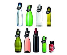 SECURIT Kreidetafel Flasche (waschbar) – Set von 10 Tags + Kreide Marker weiß, schwarz, 16 x 6,5 x 1,1 cm, Plastik, 16 x 6.5 x 1.1 cm